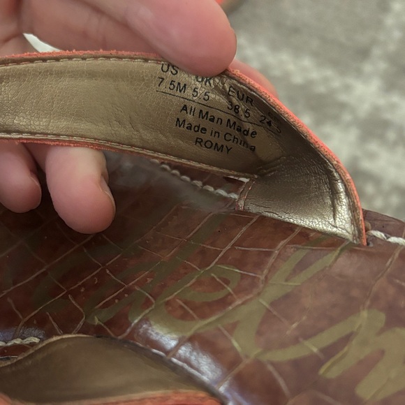 Sam Edelman Coral and Brown Wedge Sandals - Picture 4 of 4